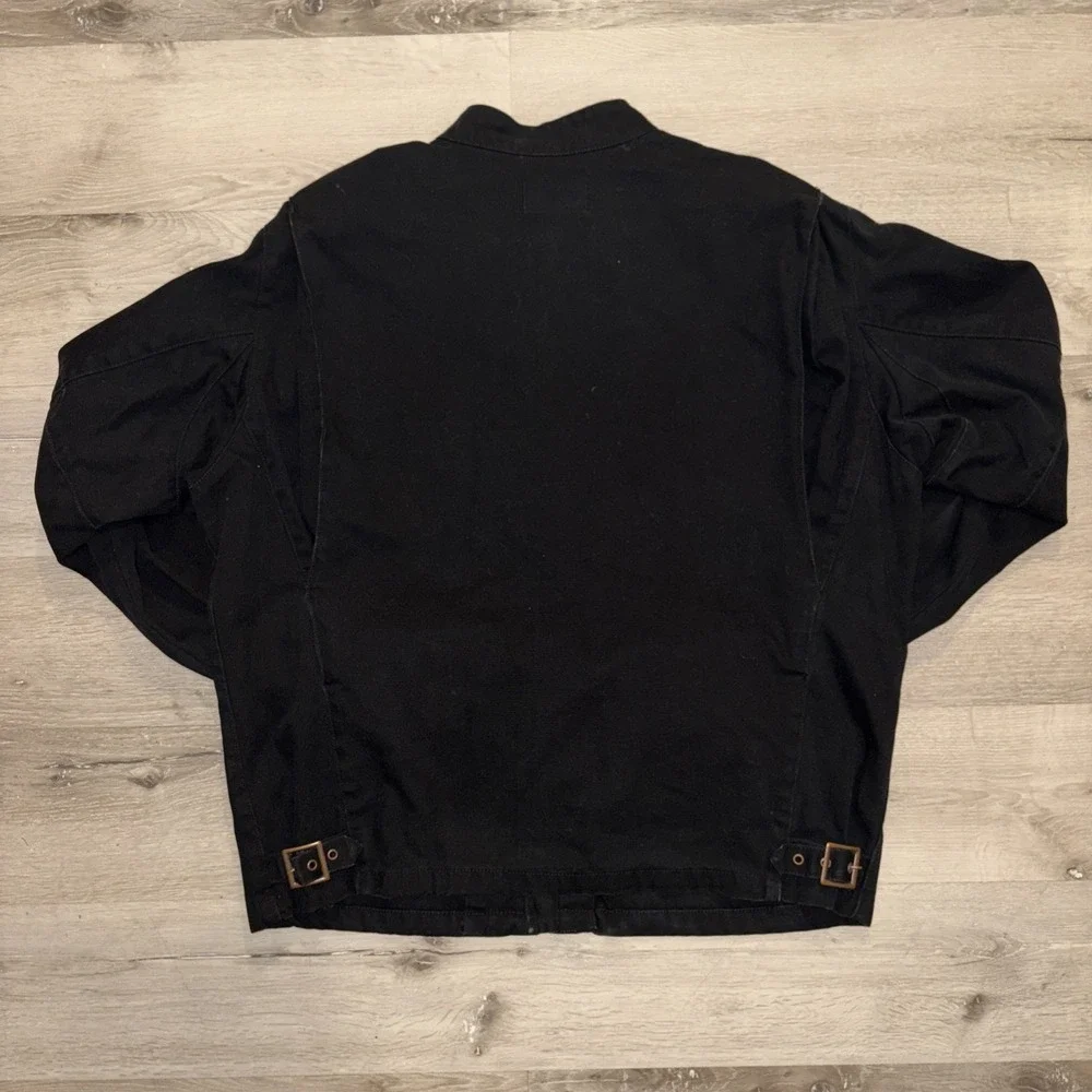 Vintage Polo Jeans Co Moto Racer Canvas Jacket Full Zip Men's XL Black